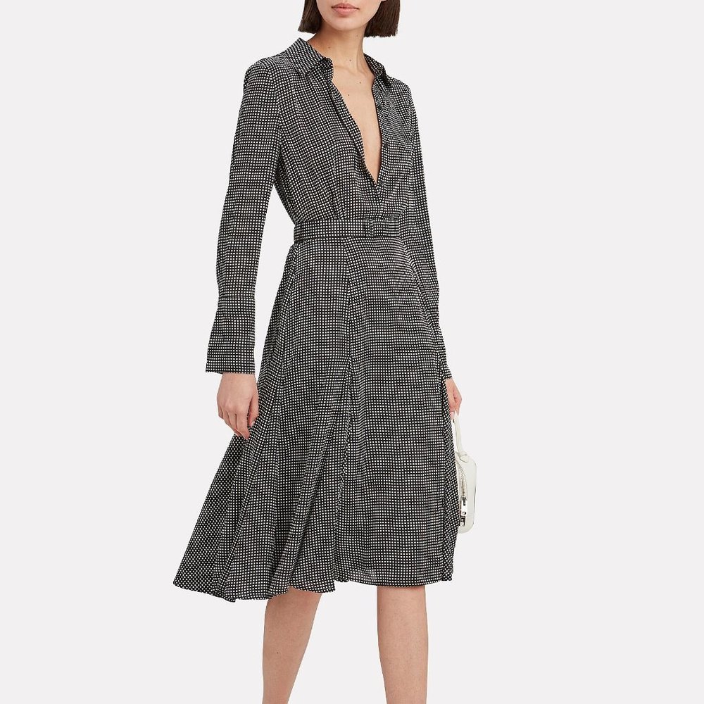 Equipment Bancort Check Long-Sleeve Dress 6